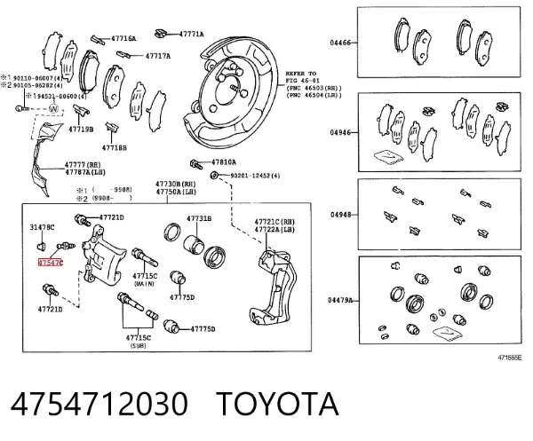 Odpowietrznik zacisku hamulcowego tylnego 4754712030 Toyota
