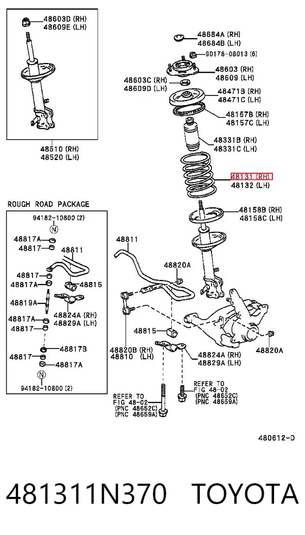 Sprężyna przednia 481311N370 Toyota
