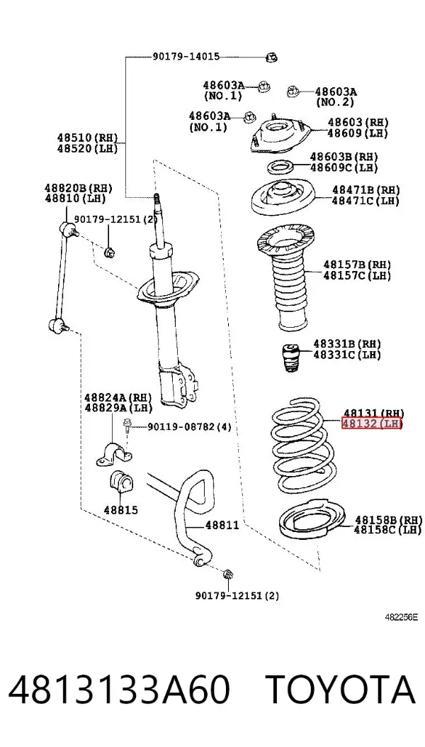 Sprężyna przednia 4813133A60 Toyota