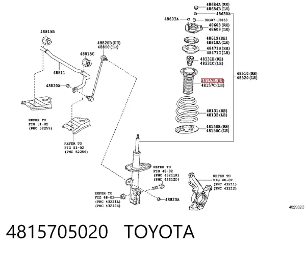 Osłona amortyzatora przedniego 4815705020 Toyota