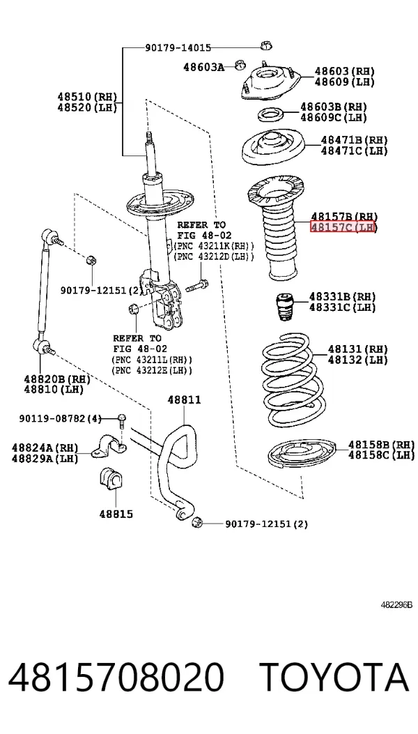 Osłona amortyzatora przedniego 4815708020 Toyota