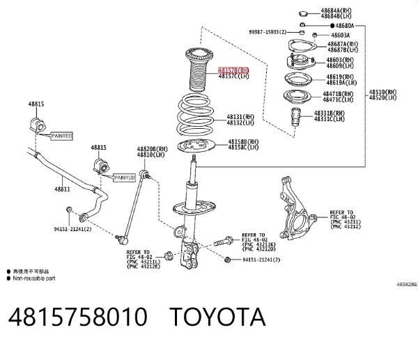 Osłona amortyzatora przedniego 4815758010 Toyota