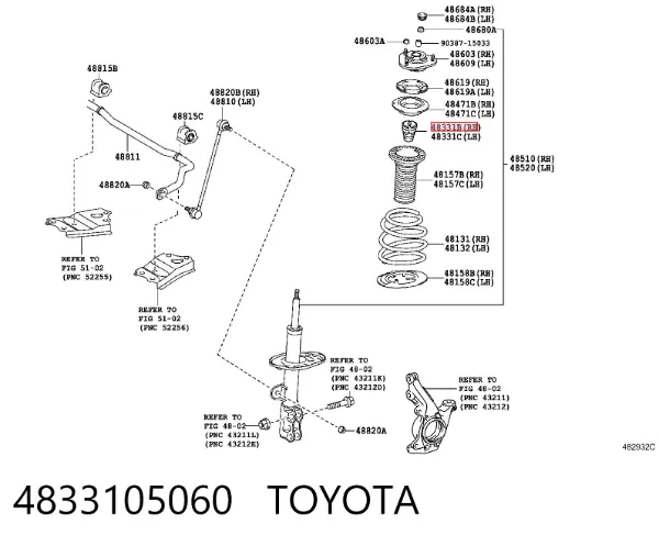 Odbój amortyzatora przedniego 4833105060 Toyota
