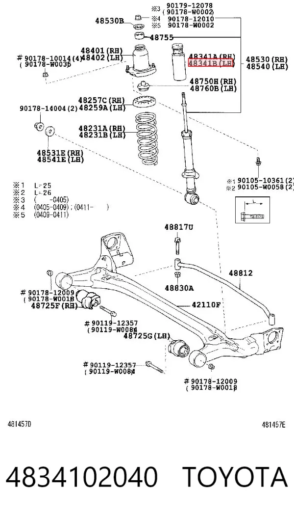 Odbój amortyzatora tylnego + osłona 4834102040 Toyota