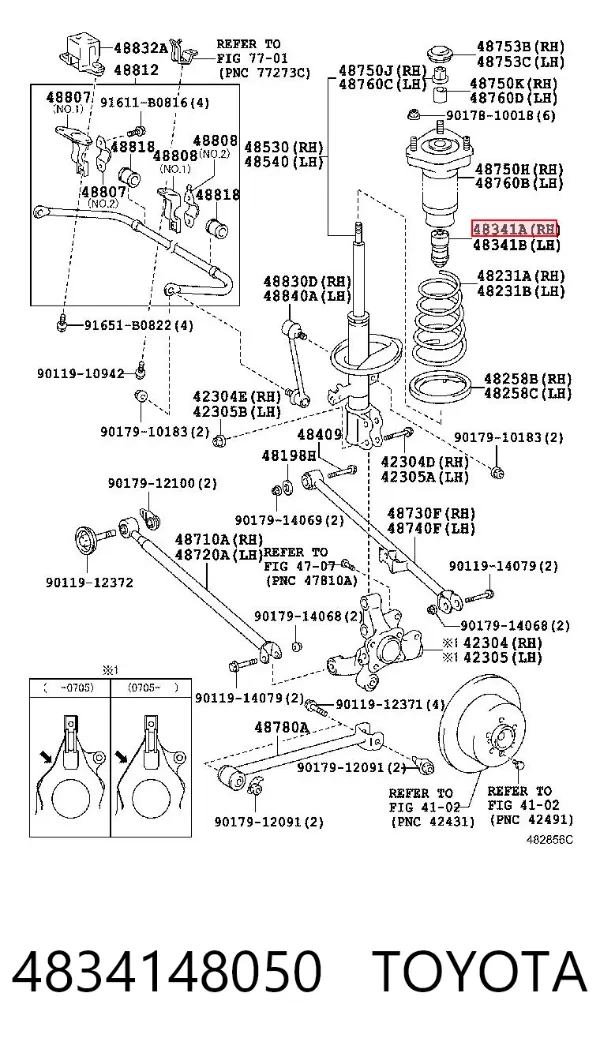 Odbój amortyzatora tylnego 4834148050 Toyota