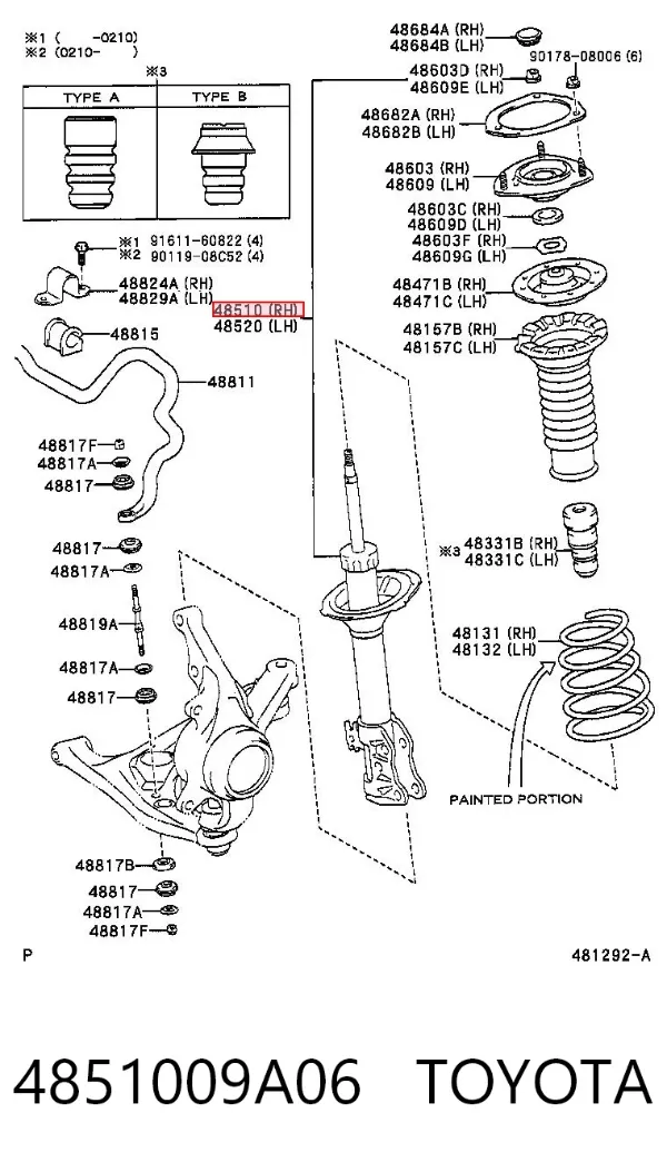 Amortyzator przedni 4851009A06 Toyota