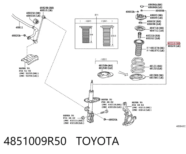 Amortyzator przedni prawy 4851009R50 Toyota