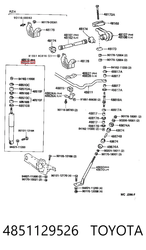 Amortyzator przedni 4851129526 Toyota