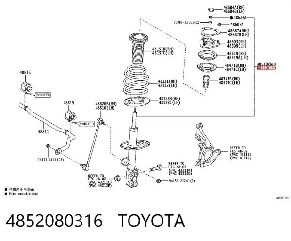 Amortyzator przedni lewy 4852080316 Toyota