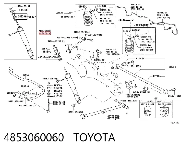 Amortyzator tylny prawy 4853060060 Toyota