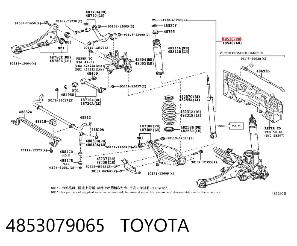 Amortyzator tylny 4853079065 Toyota