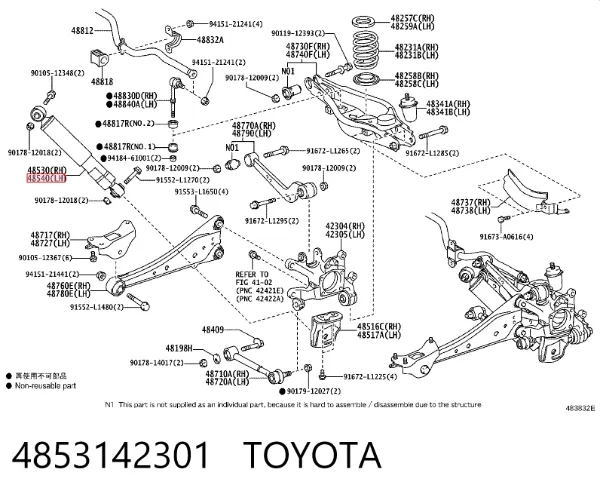 Amortyzator tylny prawy 4853142301 Toyota