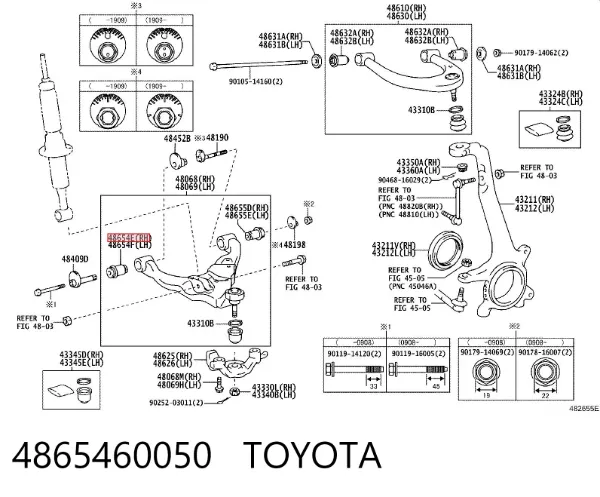 Silentblock przedniego wahacza dolnego 4865460050 Toyota