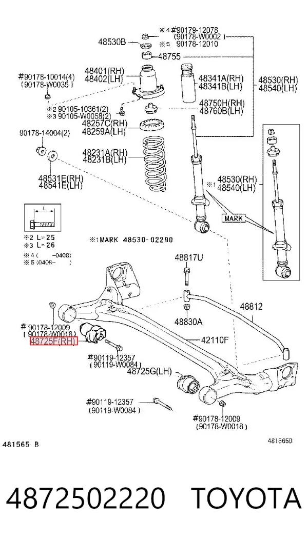 Silentblock tylnej belki 4872502220 Toyota
