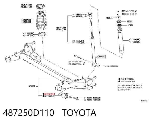 Silentblock tylnej belki 487250D110 Toyota