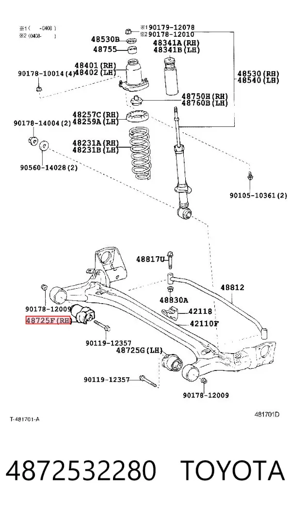 Silentblock tylnej belki 4872532280 Toyota