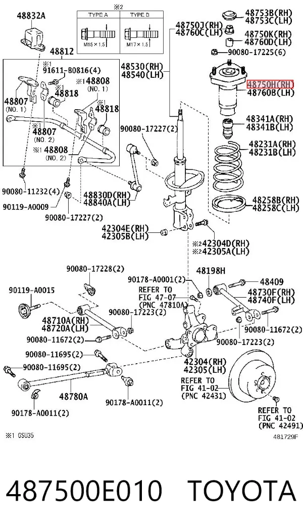 Poduszka amortyzatora tylnego prawego 487500E010 Toyota