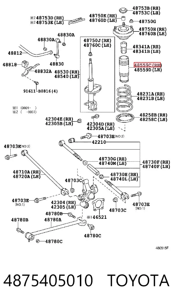 Osłona amortyzatora tylnego 4875405010 Toyota