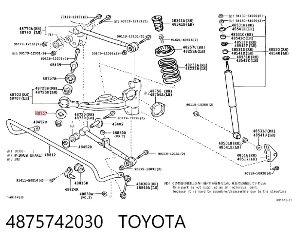 Pierścień zabezpieczający łożysko tylnej półosi 4875742030 Toyota