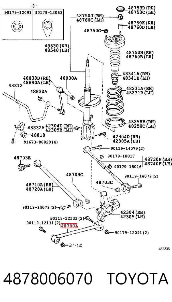 Drążek podłużny zawieszenia tylnego 4878006070 Toyota