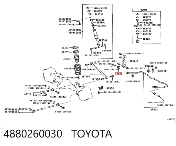 Łącznik stabilizatora tylnego 4880260030 Toyota