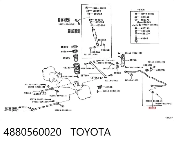 Stabilizator tylny Toyota Land Cruiser 80