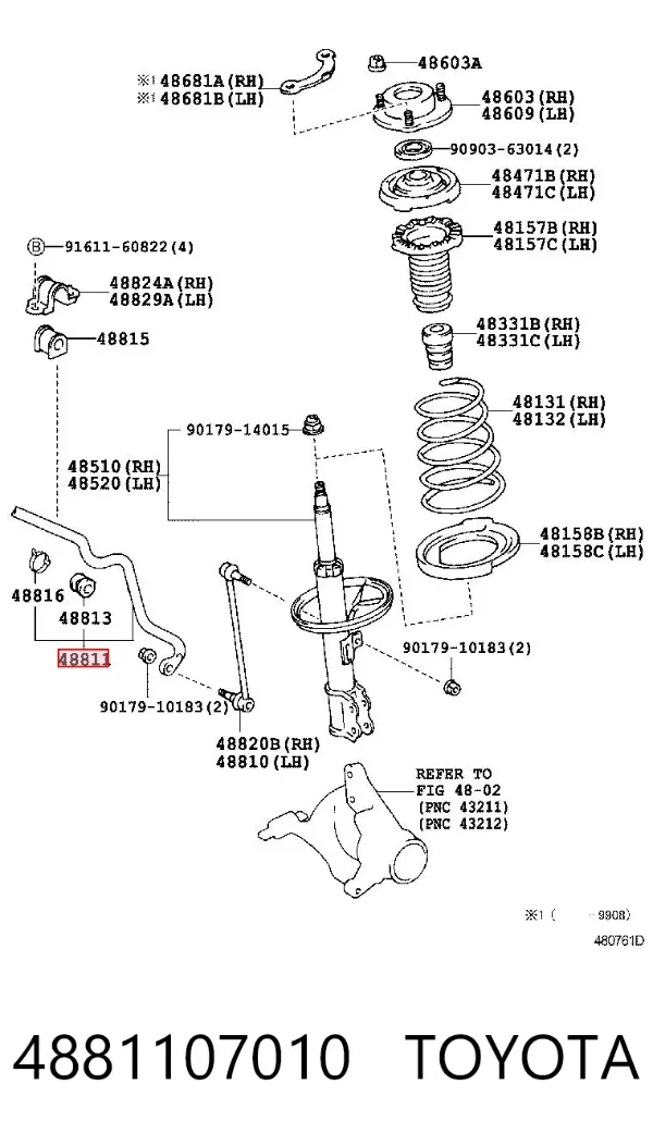 Stabilizator przedni 4881107010 Toyota
