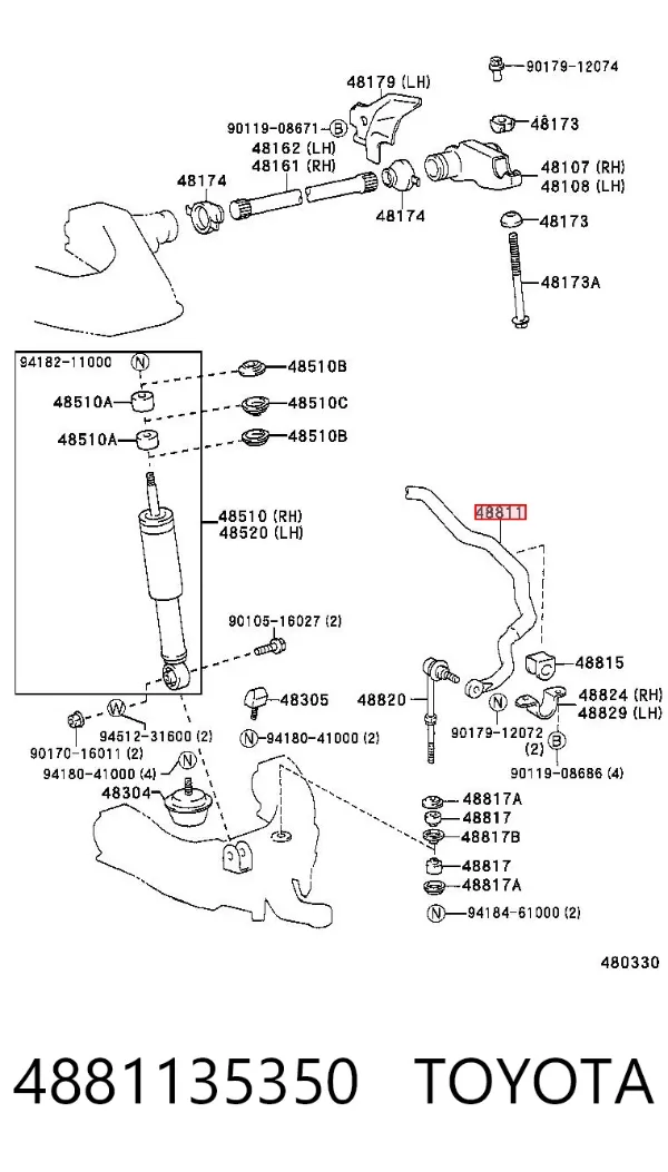Stabilizator przedni 4881135350 Toyota
