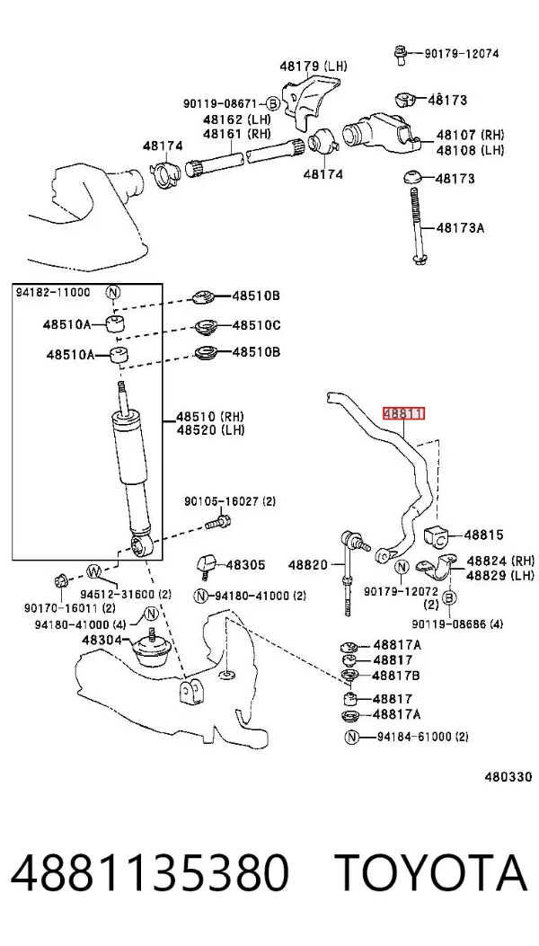 Stabilizator przedni Toyota 4 Runner N130
