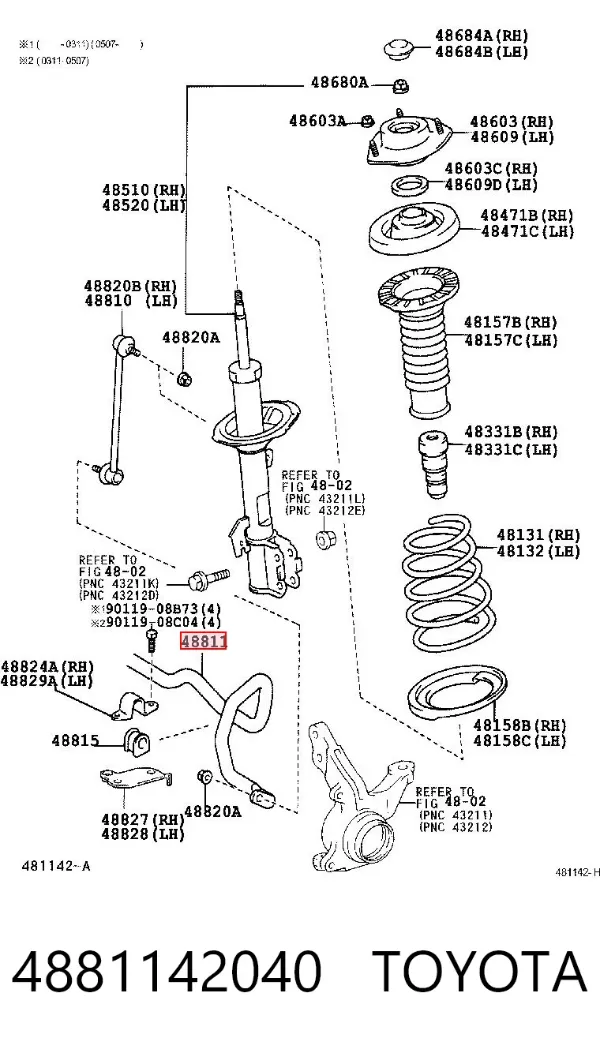 Stabilizator przedni 4881142040 Toyota
