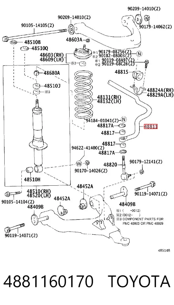 Stabilizator przedni Toyota Land Cruiser 90