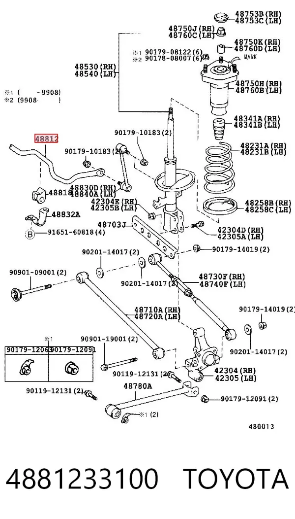 Stabilizator tylny Toyota Camry IV