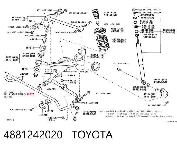 Stabilizator tylny 4881242020 Toyota