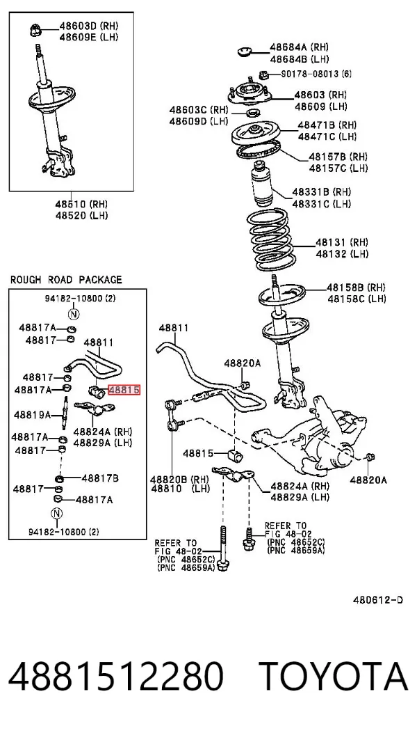 Tuleja stabilizatora przedniego 4881512280 Toyota