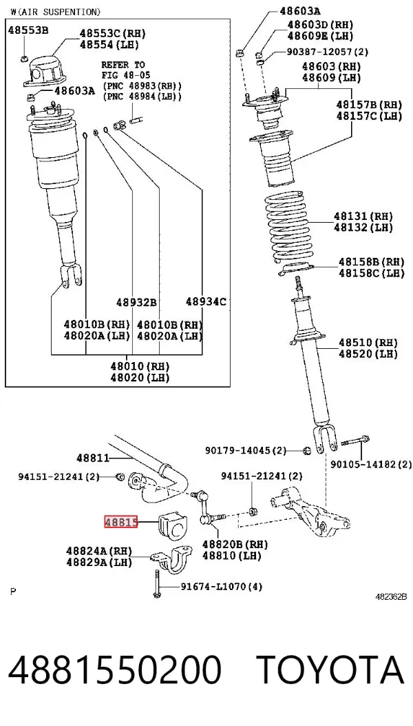 Tuleja stabilizatora przedniego 4881550200 Toyota
