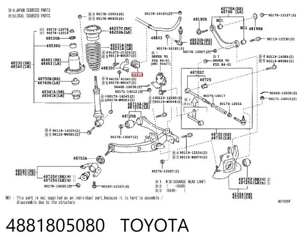 Tuleja stabilizatora tylnego 4881805080 Toyota