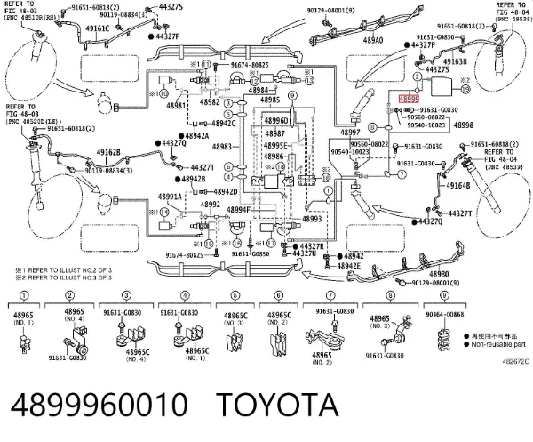 Rura układu pneumatycznego amortyzatorów 4899960010 Toyota