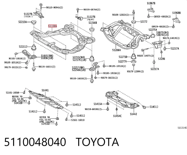 Korpus osi przedniej Lexus RX 300/330/350/400H