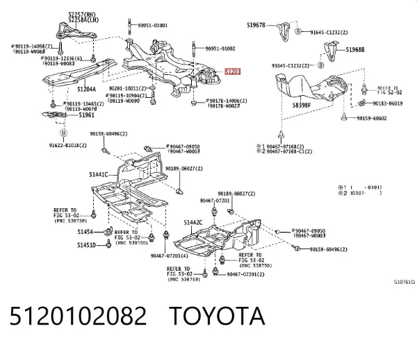 Korpus osi przedniej 5120102082 Toyota