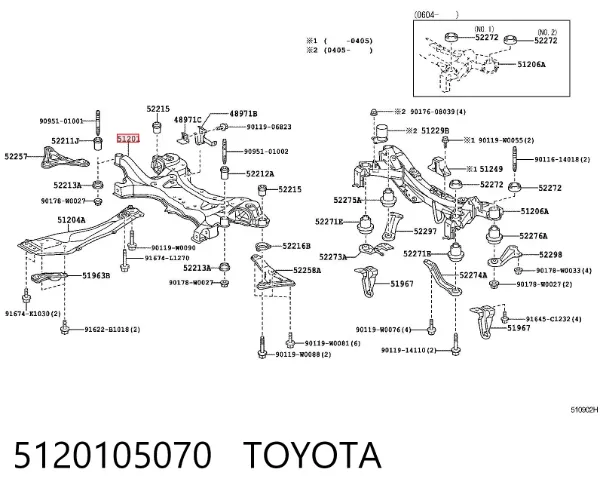Korpus osi przedniej Toyota Avensis II