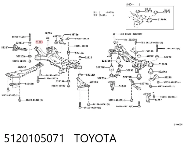 Korpus osi przedniej 5120105071 Toyota