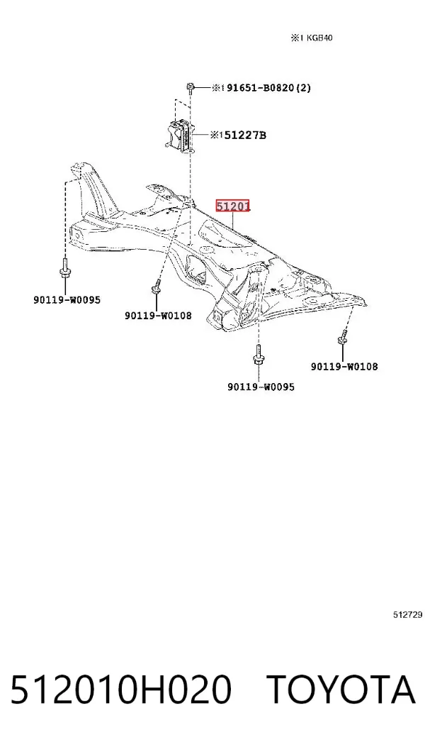 Korpus osi przedniej 512010H020 Toyota
