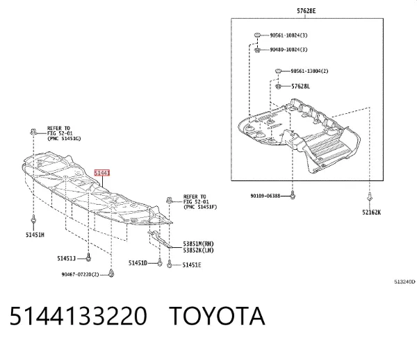 Osłona zderzaka przedniego 5144133220 Toyota