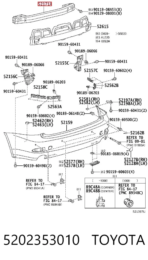 Wzmocnienie zderzaka tylnego Lexus IS E2