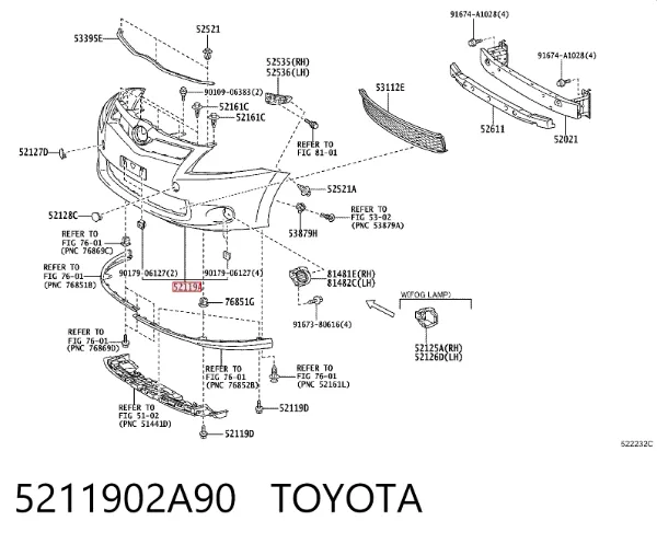 Zderzak przedni 5211902A90 Toyota