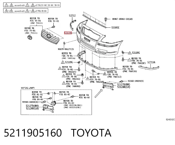 Zderzak przedni 5211905160 Toyota