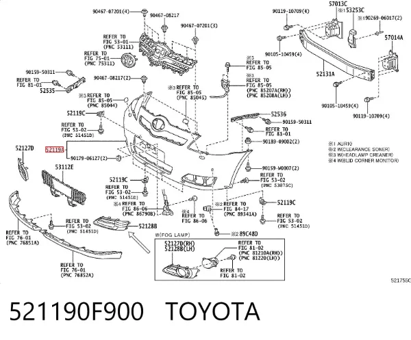 Zderzak przedni 521190F900 Toyota