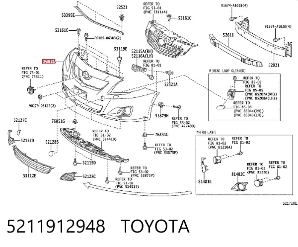Zderzak przedni 5211912948 Toyota