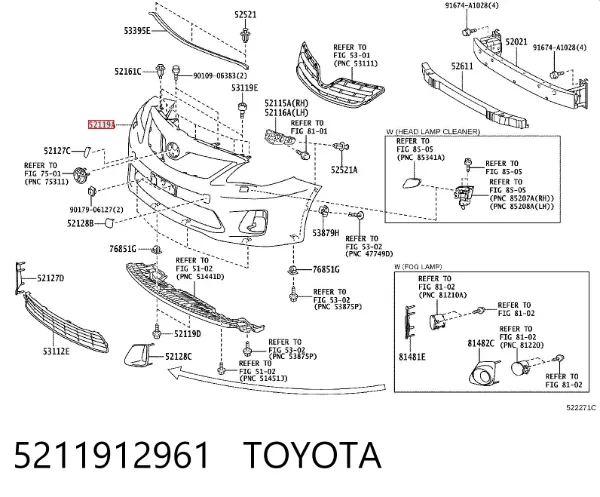Zderzak przedni 5211912961 Toyota