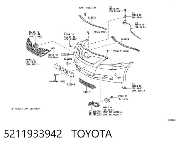 Zderzak przedni 5211933942 Toyota